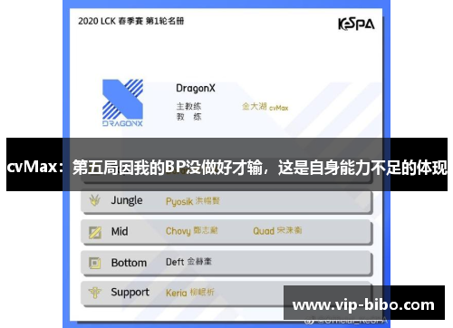 cvMax:第五局因我的BP没做好才输,这是自身能力不足的体现 cvMax:第五局因我的BP没做好才输,这是自身能力不足的体现